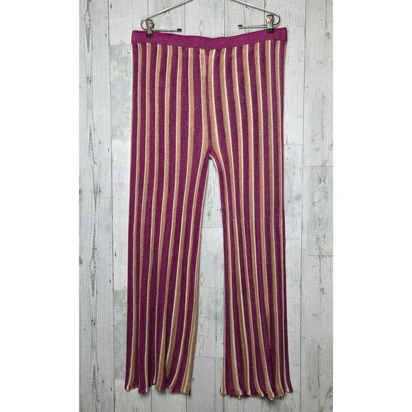 Future Collective x Target Striped Metallic Sheer Knit Wide Leg PANTS ONLY Sz. X - Picture 4 of 8